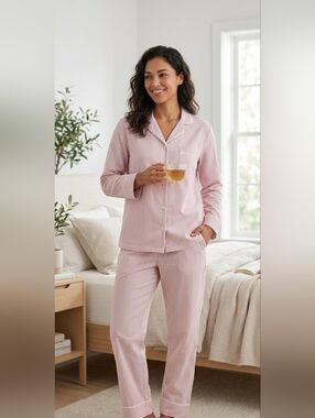 ‼️SAVE $35‼️Little Planet XL Grey Women's Organic Cotton Button-Front Pajama Set